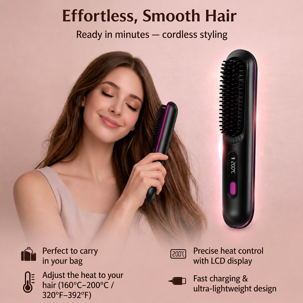 Cordless Hair Straightening Brush
